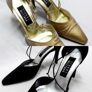NEW Stuart Weitzman D'orsay Pumps Black AND Gold 7